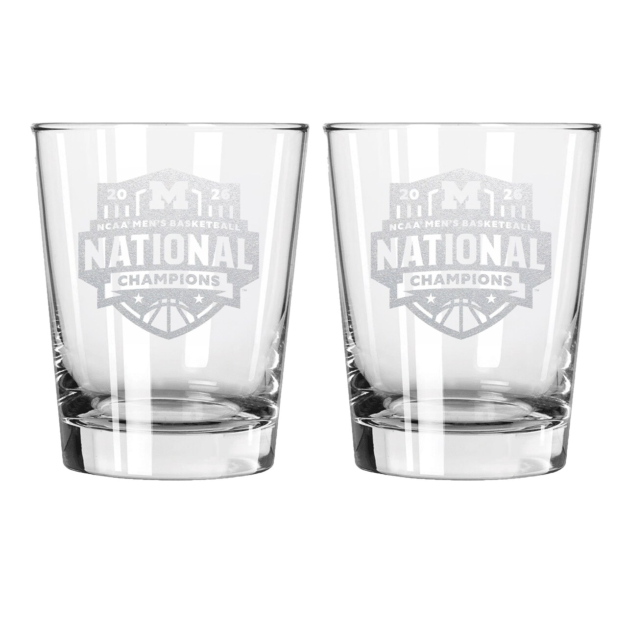 2pk 15oz Dbl Old Fash, ETC, National Basketball Champs 2026, University of Michigan